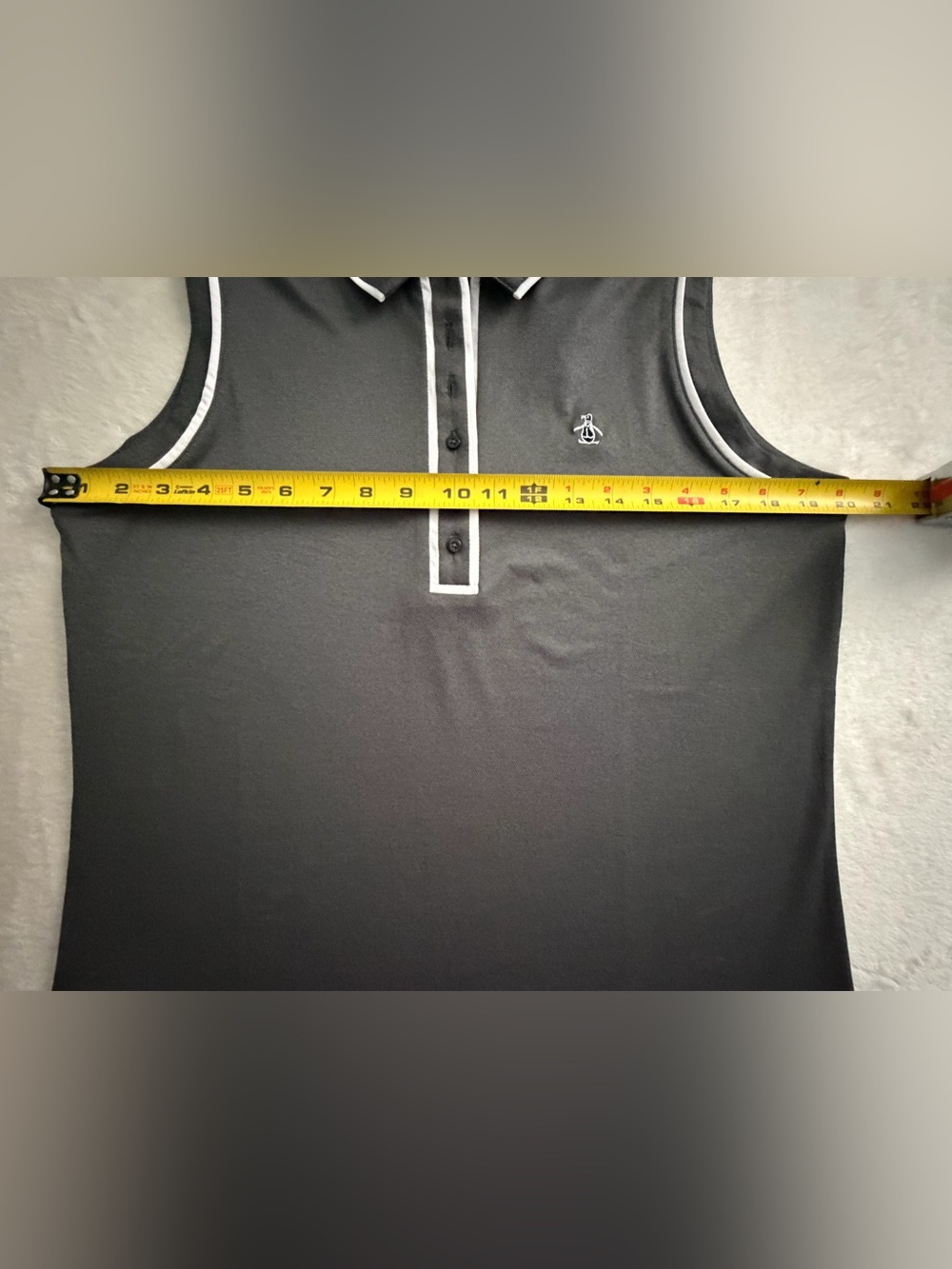 Original Penguin Charcoal Sleeveless Golf Polo Tank Top, Size L - Picture 11 of 15